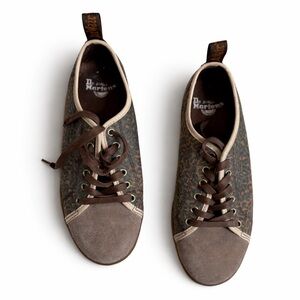 Dr. Martens Brown Patterned Walker Low Top Sneakers Rare Archival